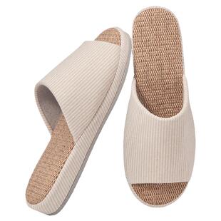 EVA不沾灰亚麻拖鞋女夏季厚底四季居家厚底室内透气防滑家用棉麻