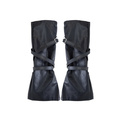 春夏新款纯色美腿绑带朋克袜套女