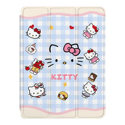 适用作业帮T30凯蒂猫T28保护壳格子P20学习机T20科大讯飞T20蝴蝶结p30卡通x3三星P615/s8/S9+防摔Plus平板套