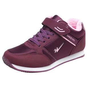 双星老人鞋女冬季加绒保暖棉鞋轻便舒适防滑加厚妈妈鞋女鞋运动鞋