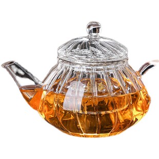 迷你小茶壶 耐热玻璃花茶壶 透明功夫茶具套装过滤泡茶器家用小号