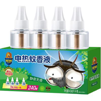 超威静夜无香电蚊香液补充液4瓶