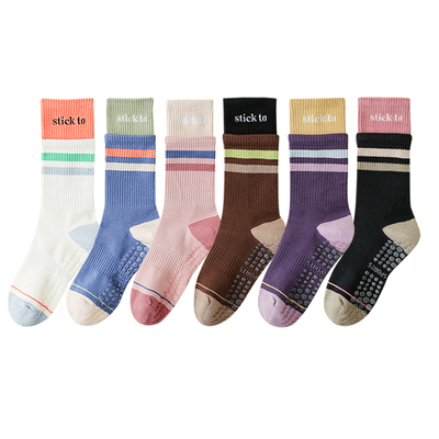 瑜伽袜子防滑专业女中筒袜纯棉