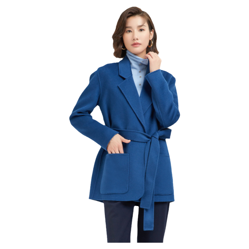 毛呢西装外套女短款纯羊毛通勤