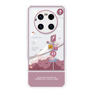 指路牌适用华为mate40pro手机壳隐形支架mate30女款mt40e透明30epro新款高级感全包小众卡通防摔网红原创保护