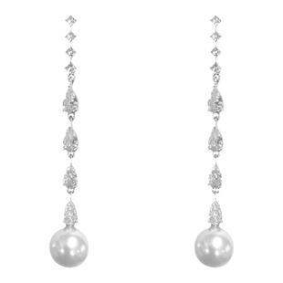 超闪气质流苏珍珠款耳环女轻奢长款小众独特设计耳钉法式复古耳饰