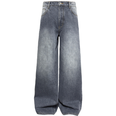 JCAESAR DENIMS纯净直筒水洗灰牛仔裤 高盎司牛仔利落硬挺 微宽松