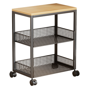 厨房置物架移动多层家用多功能收纳落地铁艺带轮架子锅货柜小推车