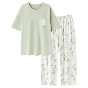 睡衣女款2026新款夏季莫代尔短袖七分裤薄女士高级感舒适家居服夏