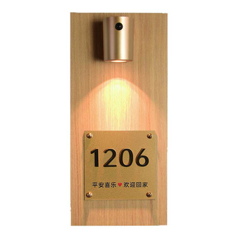 木饰面板智能感应灯发光门牌定制