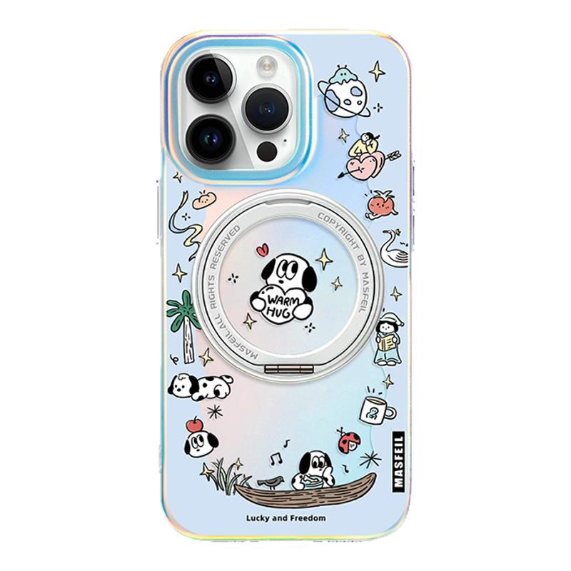 MASFEIL × 狗狗日常适用苹果17Promax手机壳新款Lo5磁吸带支架iPhone16Pro全包套高级感15支点好看的女13pm