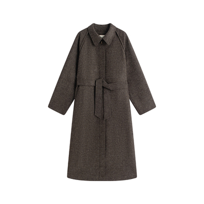 折扣特惠 the rumah廓形翻领大衣英国进口MOON粗纺羊毛中长款大衣