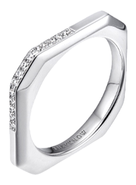 宝石系列TOUCH纯银锆石几何戒指