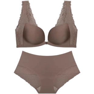 正品牌文胸罩性感前扣式无痕内衣女小胸聚拢收副乳舒适无钢圈夏季