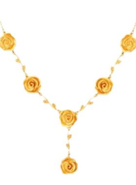 送女友礼物2024新款花朵挂坠黄金