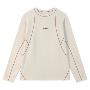 江南先生NewJNXS德绒3A抗菌撞色绣花结构明线T恤打底秋冬户外上衣