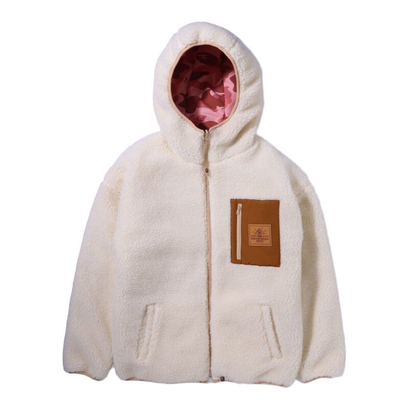 bape女装秋冬满印迷彩连帽外套