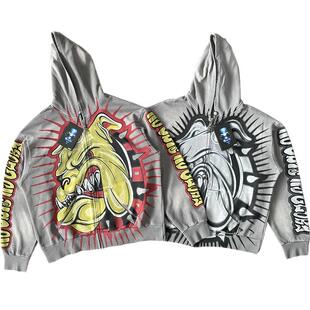 Hellstar Studios Bull Dog Zip Up Hoodie 狗头印花拉链休闲卫衣