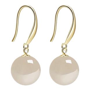 天然玛瑙耳环玉髓玉石耳钉2025新款爆款玉质耳饰女高级感翡翠耳坠