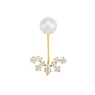 85度灰轻奢高档珍珠胸针防走光扣女上衣收腰神器小众领口别针配饰