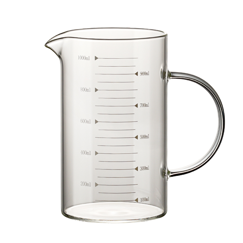 耐高温玻璃量杯带刻度手柄微波炉可加热牛奶烘焙专用计量杯食品级