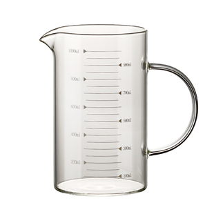 耐高温玻璃量杯带刻度手柄微波炉可加热牛奶烘焙专用计量杯食品级