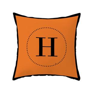 北欧橙色沙发抱枕暖色简约靠垫橙红色几何靠枕橘色现代美式靠背套