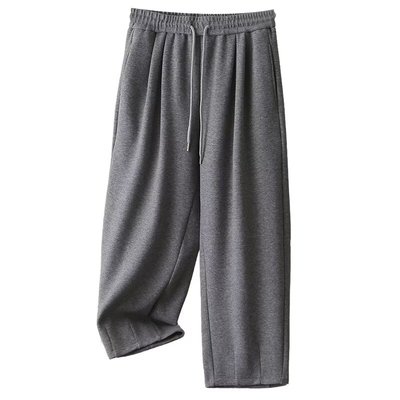 松紧高腰九分休闲糯米裤