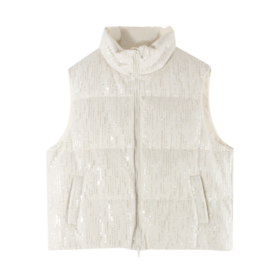 伊纳芙立领加厚鸭绒羽绒马甲