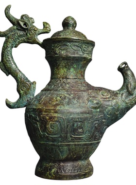 仿古青铜器象壶龙瓶摆件酒壶中式