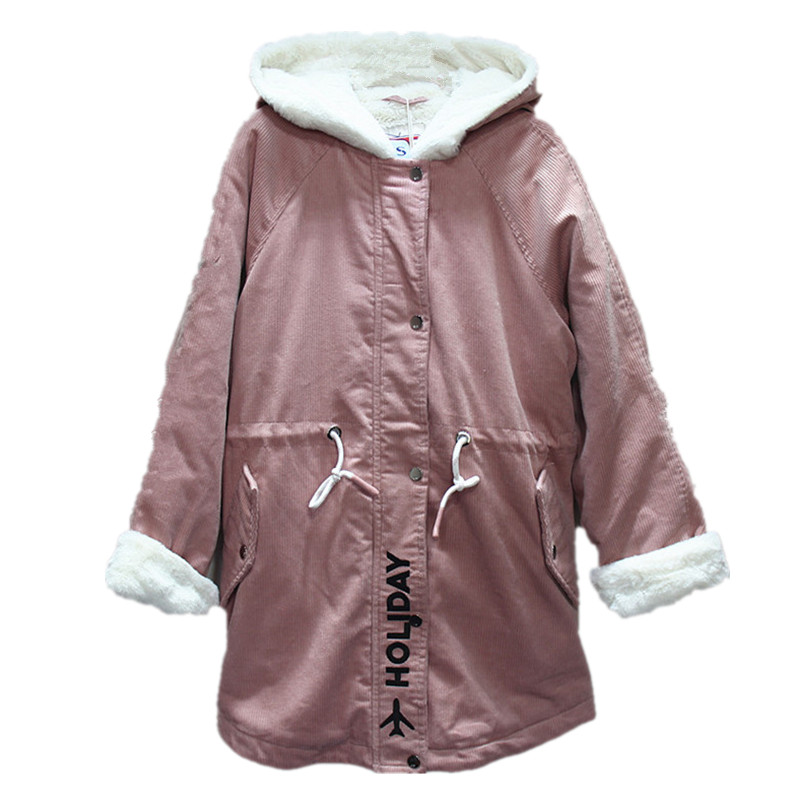 艾格正品冬装棉衣棉服宽松休闲中长款粉色加厚收腰连帽8E0332012