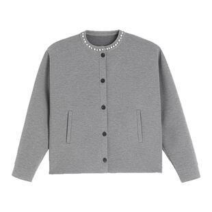 INSOMNIA失眠者小众珍珠点缀小香风短款宽松简约高级感卫衣外套男