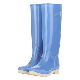 雨鞋女士成人特高筒加绒保暖防寒柔软防滑防水时尚简约加长筒水鞋