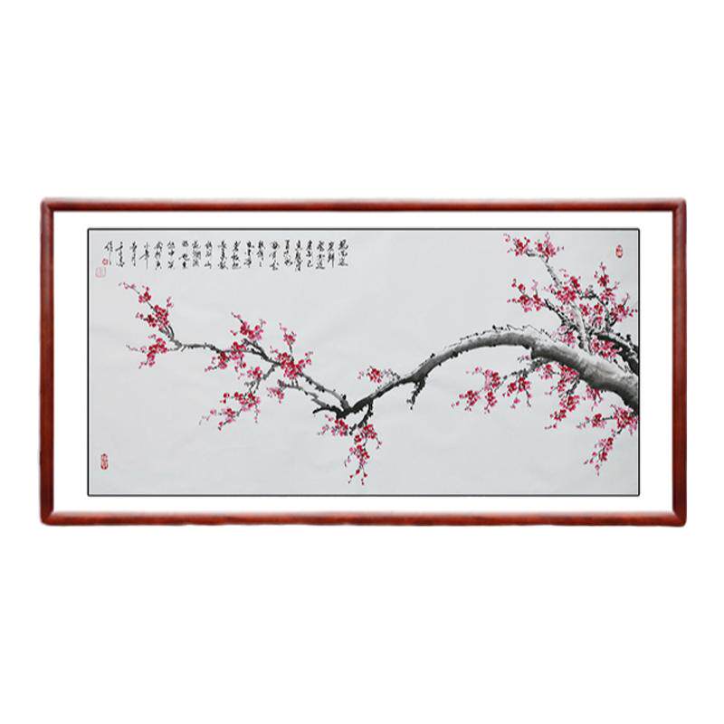 梅花木框装裱真迹写意风定制国画