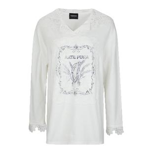 ARTE PURA25秋冬新款黑色蕾丝花边帽长袖T恤女宽松加绒百搭上衣服