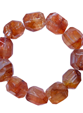 天然巴西原色胶花随形手链红鸩羽