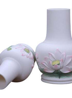 格兰吉陶瓷浮雕莲花瓶