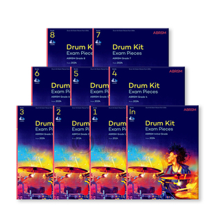 英皇考级 架子鼓教材 2024版 附在线音频 全套初级至八级 ABRSM英文原版乐谱书 Drum Kit Exam Pieces Grade Initial-8