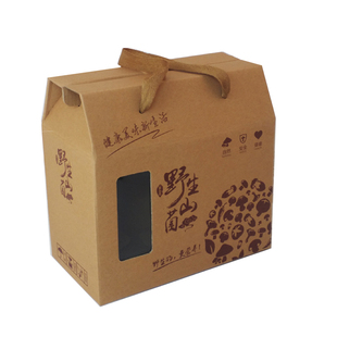 木耳蘑菇干果 榛蘑香菇松茸 特产包装盒手提山珍礼盒袋子现货批发