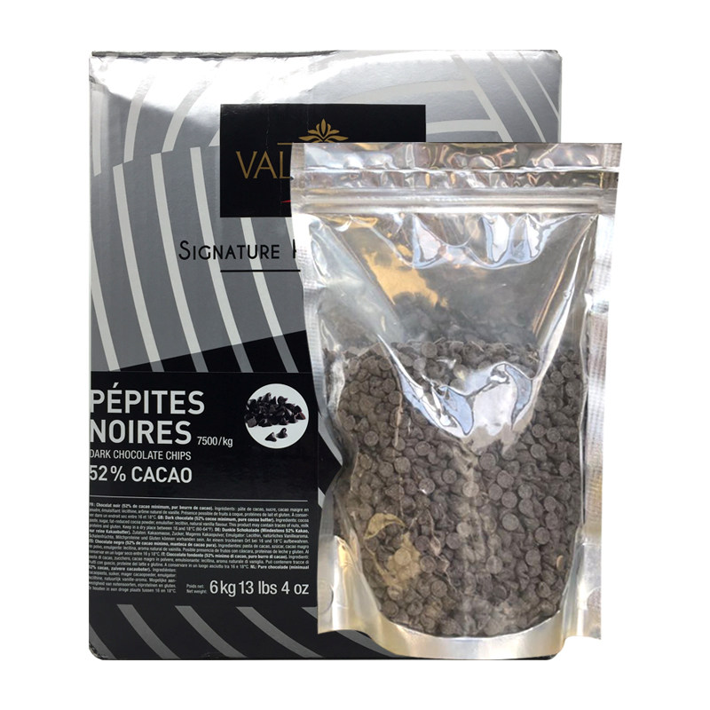 法芙娜黑巧克力豆耐高温入炉豆纯可可脂52%60%85%烘焙 500g包邮