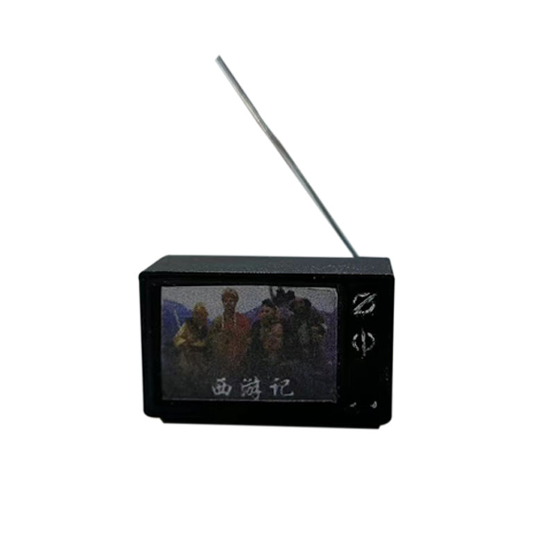微缩场景模型复古80后年代老式迷你黑白电视配件老物件记忆3D道具