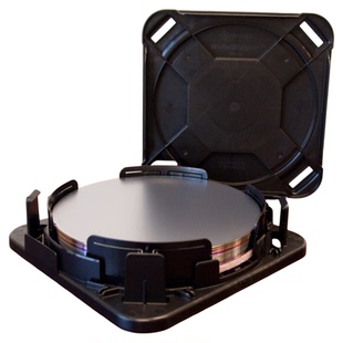 8寸12寸方型黑色防静电晶圆硅片盒玻璃封装测试厂样品运输塑胶盒