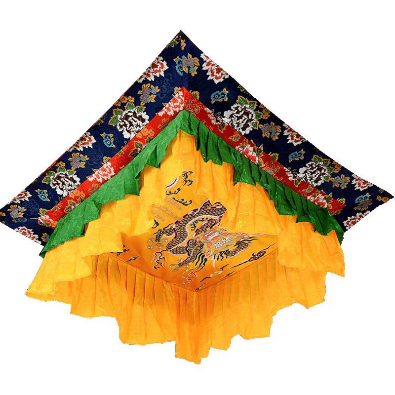 闖隆藏式寶蓋布防塵布 刺繡蓮邊條布藝寶傘布 佛堂裝飾華蓋佛頂罩