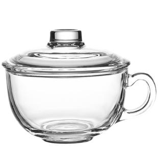 钢化玻璃杯子带盖耐热家用水杯加厚牛奶杯早餐杯可微波炉颜值无铅