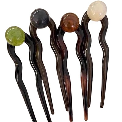 复古新中式u型发簪2025新款发钗簪子气质发夹高级感后脑勺发饰