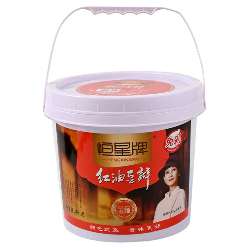 恒星牌红油豆瓣4公斤桶装四川郫县豆瓣酱川菜饭店餐饮商用加细8斤