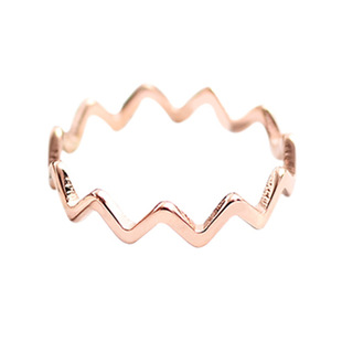 适合手粗的大码戒指女时尚个性波浪尾戒胖MM胖手食指指环加肥加大