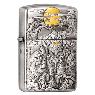 zippo打火机浮雕九尾狐煤油防风之宝官方正品男士生日礼物送男友