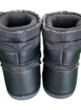 月亮靴男女同款系带保暖雪地靴