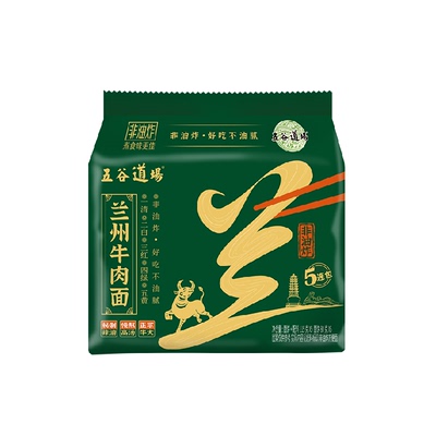五谷道场非油炸兰州牛肉拉面劲道